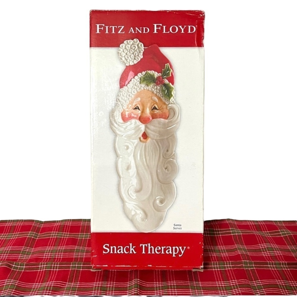 Fitz and Floyd Snack Therapy Ceramic Tray Dish in Original Box 14” x 5”